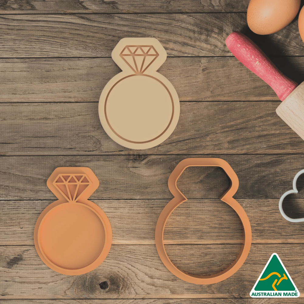 Diamond Ring Cookie Cutter And Embosser Stamp