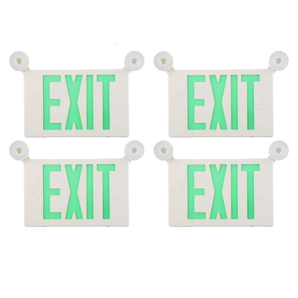 Spectsun 4 Pack Green LED Exit Signs & Emergency Lights Exit Sign Lighting