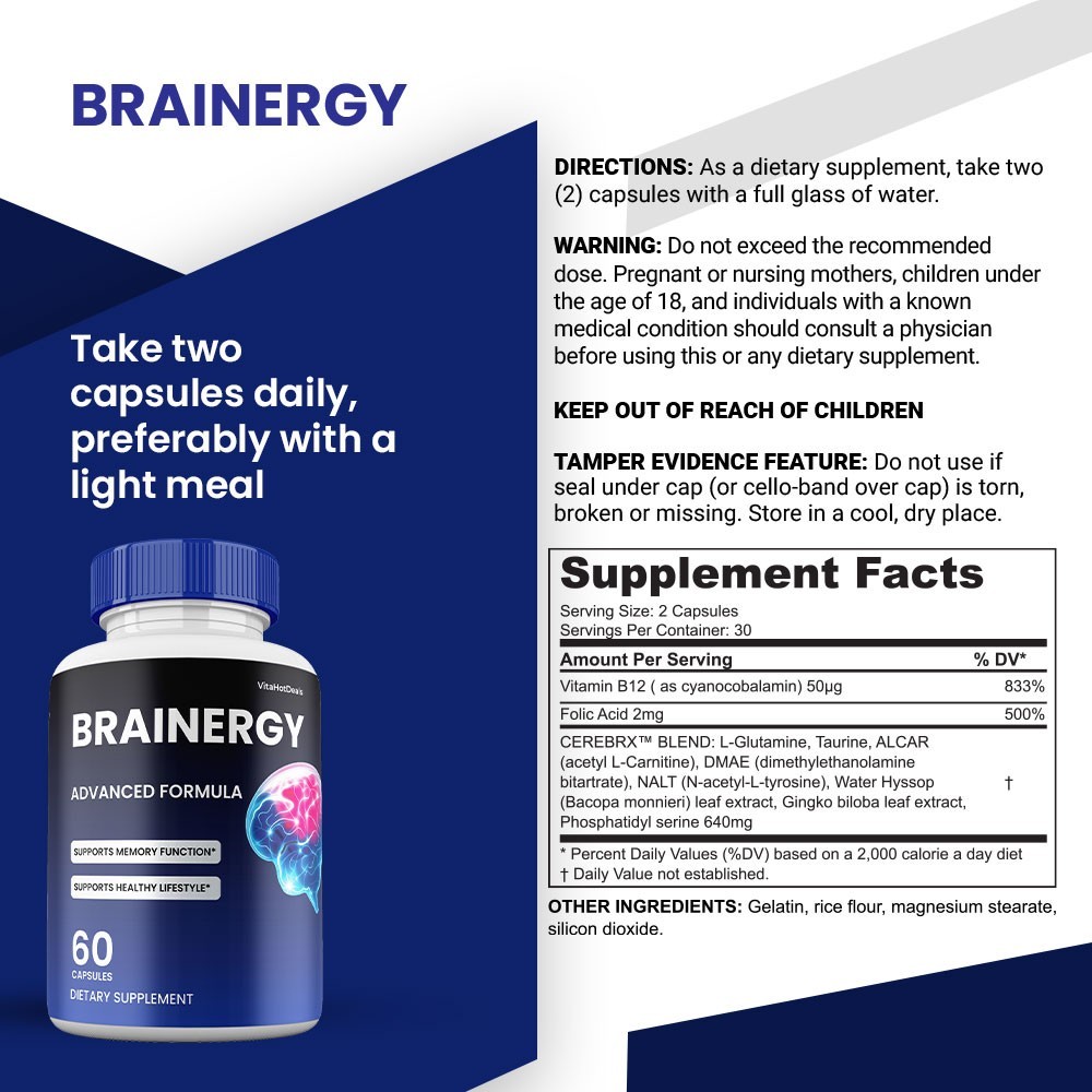 Brainergy Capsules, Max Strength, Brain ergy Cognitive Supplement (2 Pack)