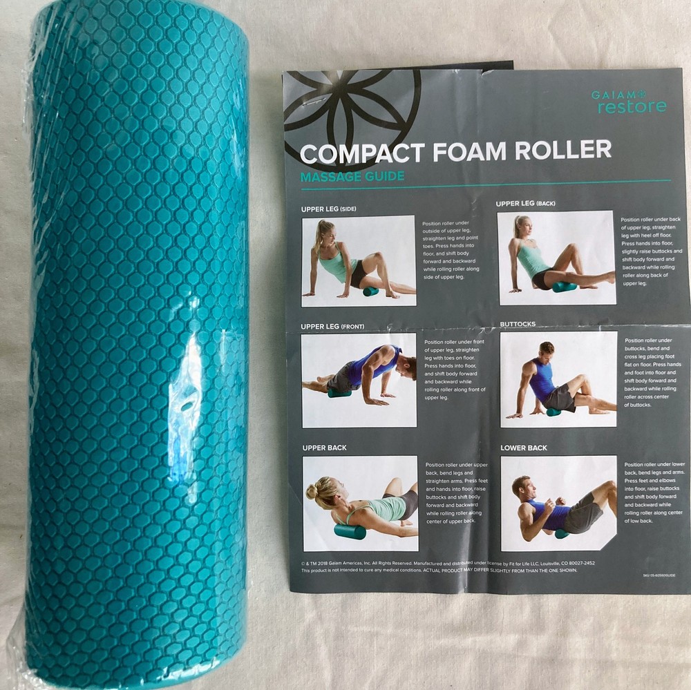 GAIAM RESTORE- Compact Foam Roller with Massage Guide
