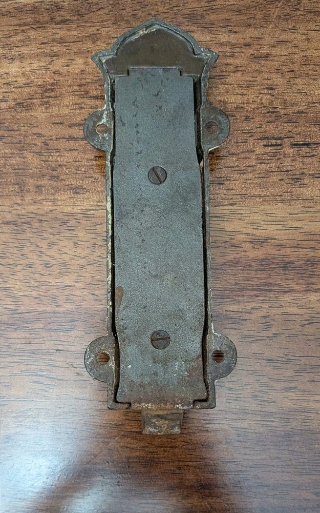 Antique VICTORIAN Spring Loaded Slide Bolt Surface Door Latch Hardware