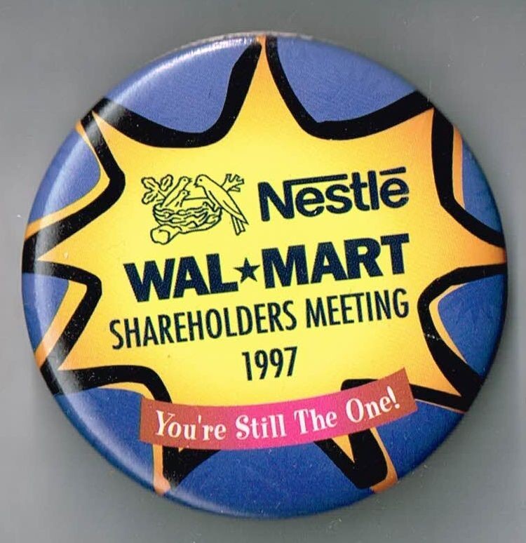 Wal Mart 1997 Shareholders Meeting pin back Pin Back Button Pinback