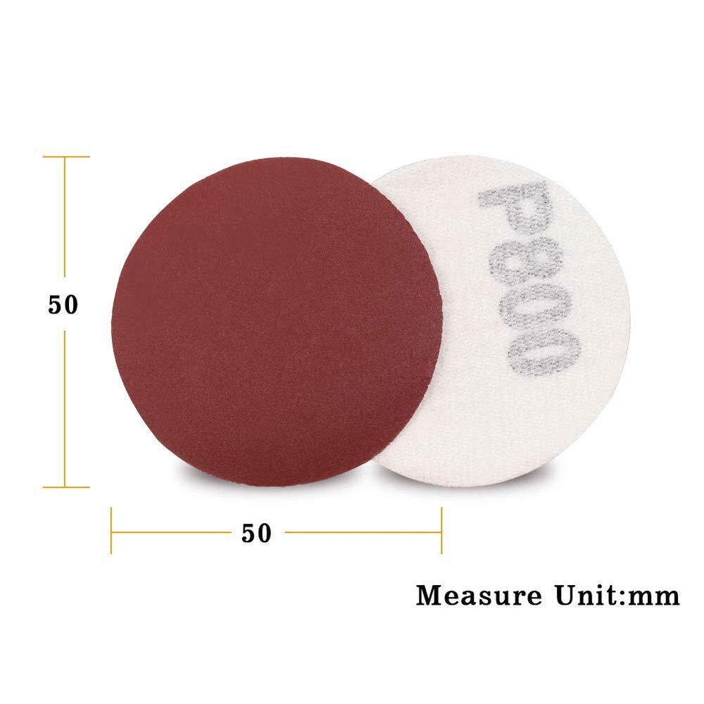 100 Pcs 2 Inch Hook and Loop Sander Disc for Sanders Drill Grinder Rotary Tools