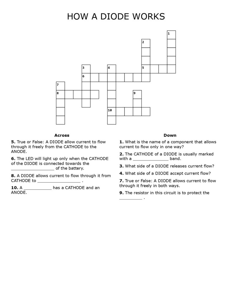 5th Grade- Lesson Plan #Exp06 "HOW A DIODE WORKS" Science-Electronics