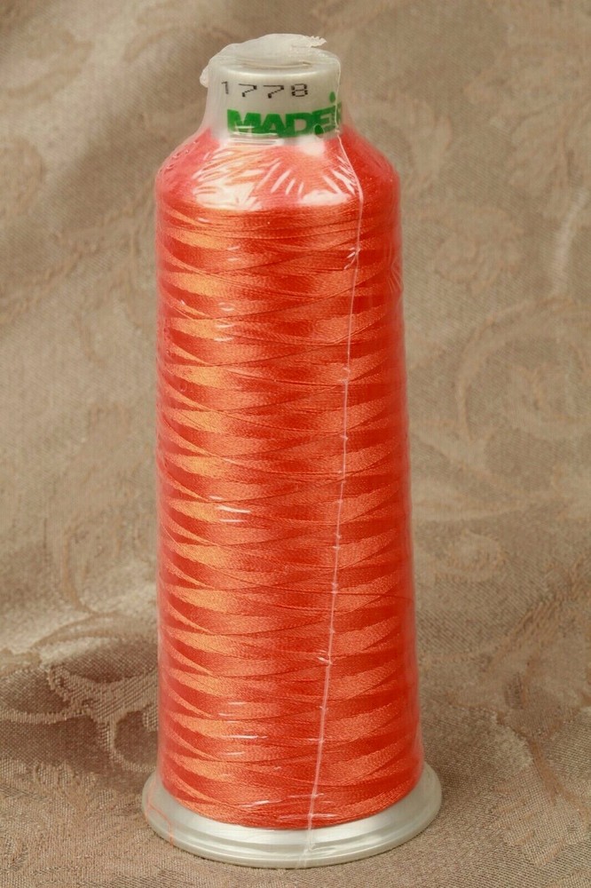 Madeira NEW Polyester Polyneon Embroidery Thread Orange 1778 5000m Cone