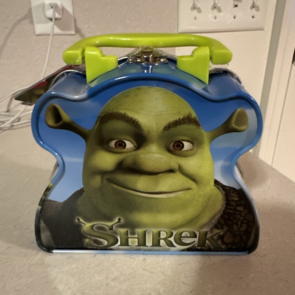 Shrek 3D Embossed Lunch Box & Stocking Cap 2004 Dreamworks