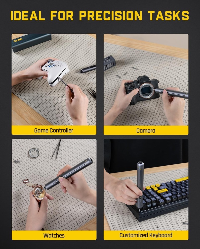 Precision Electric Screwdriver - Mini Size, 3 Torque Settings, USB-C Charging