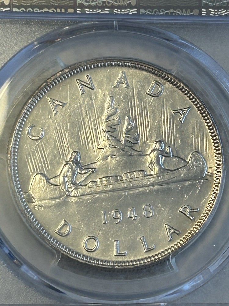 1948 canada silver dollar PCGS Unc Detail