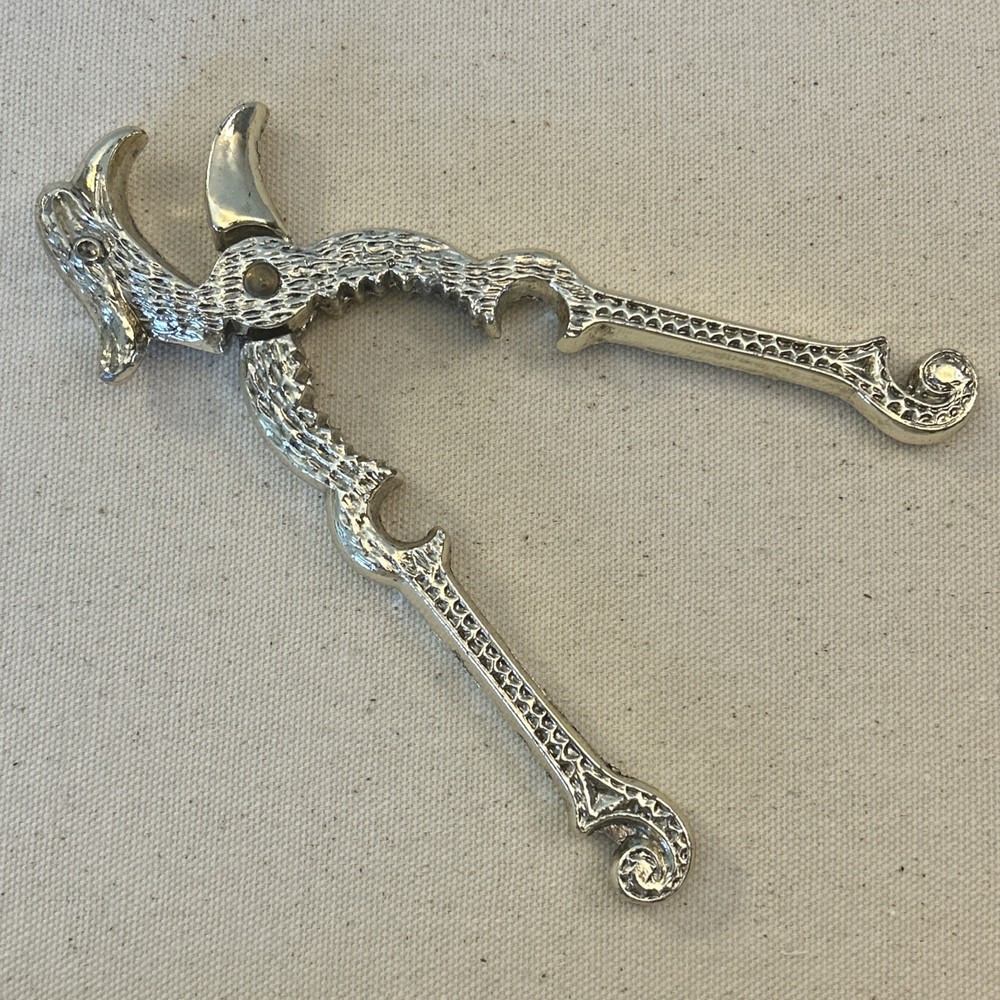 Vintage Nutcracker Metal Eagle Bird Head Handheld Silver Tone Phoenix