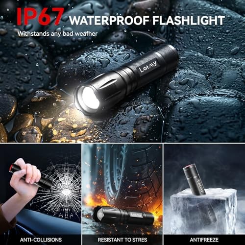 Tactical Flashlight S2000-2 Pack Bright Military Grade LED 2 PACK Black