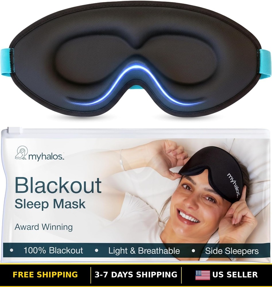 3D Blackout Sleep Mask for Side Sleepers - Adjustable & Comfortable Eye Mask