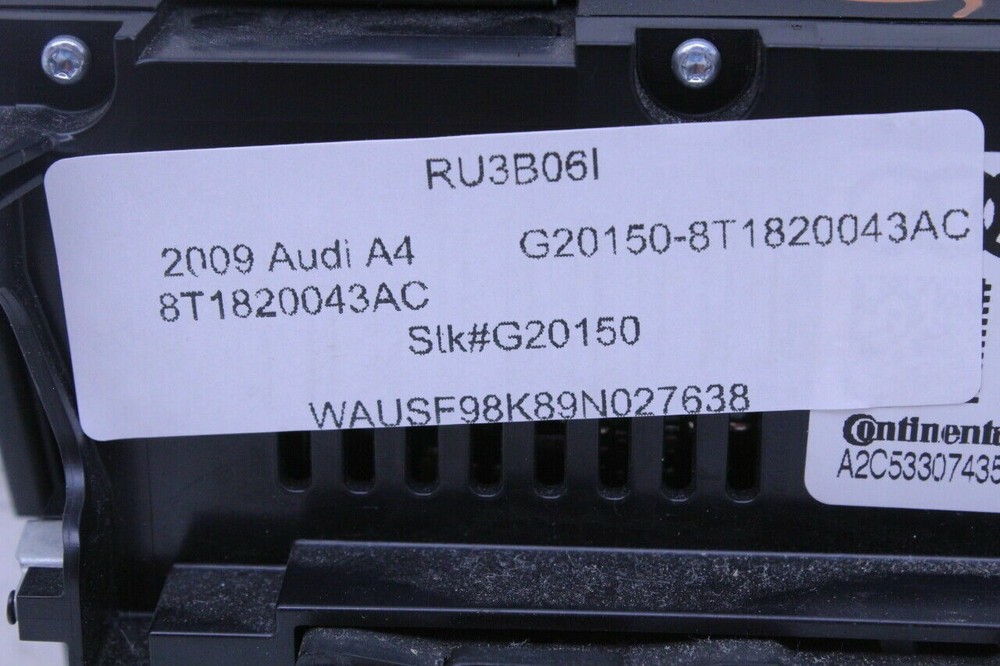 2009-2010 Audi A4 A5 S4 S5 Climate Temperature Control Panel OEM