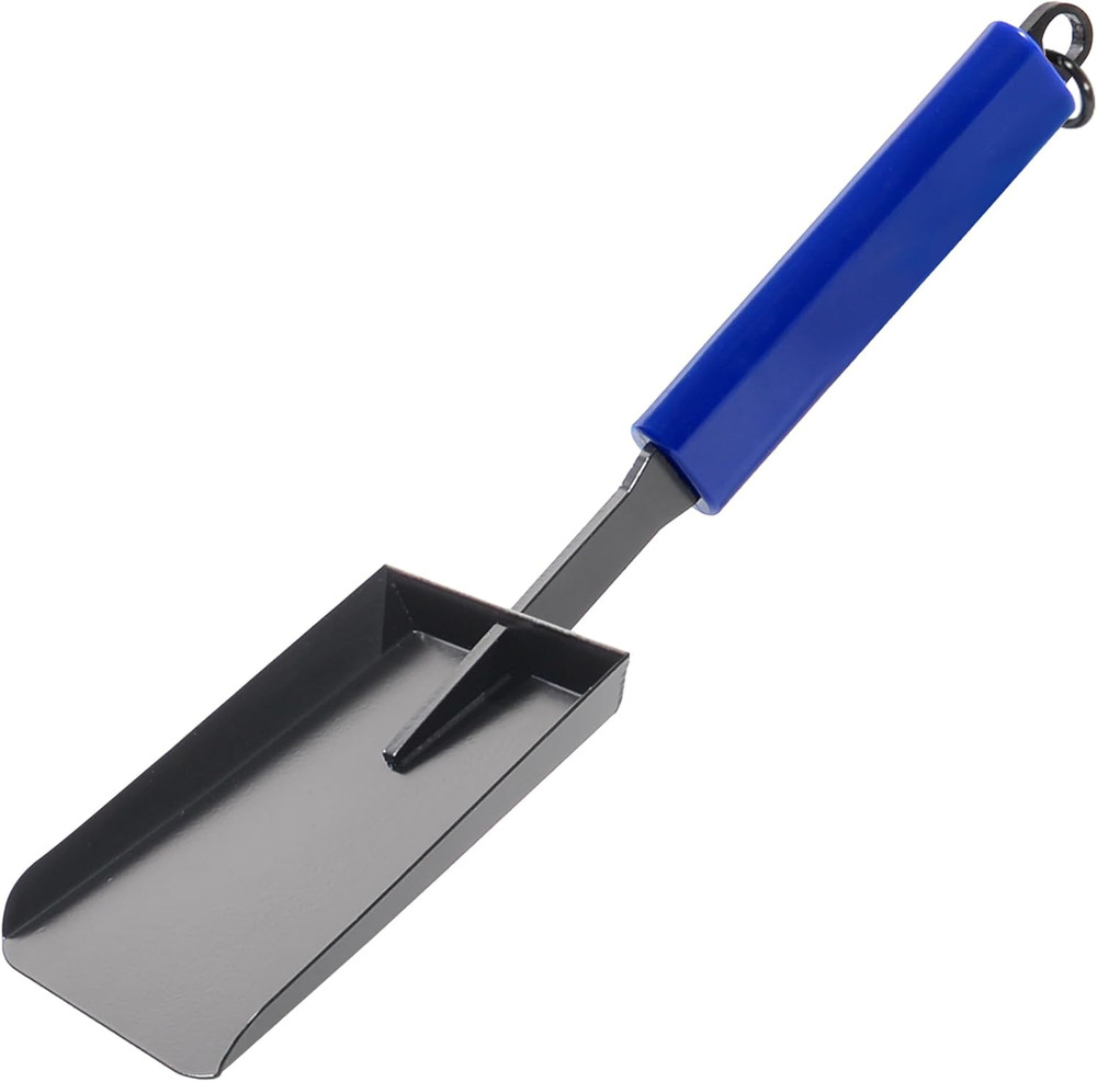 15" Solid Iron Ash Shovel for Fire Pit & Indoor Fireplace Use