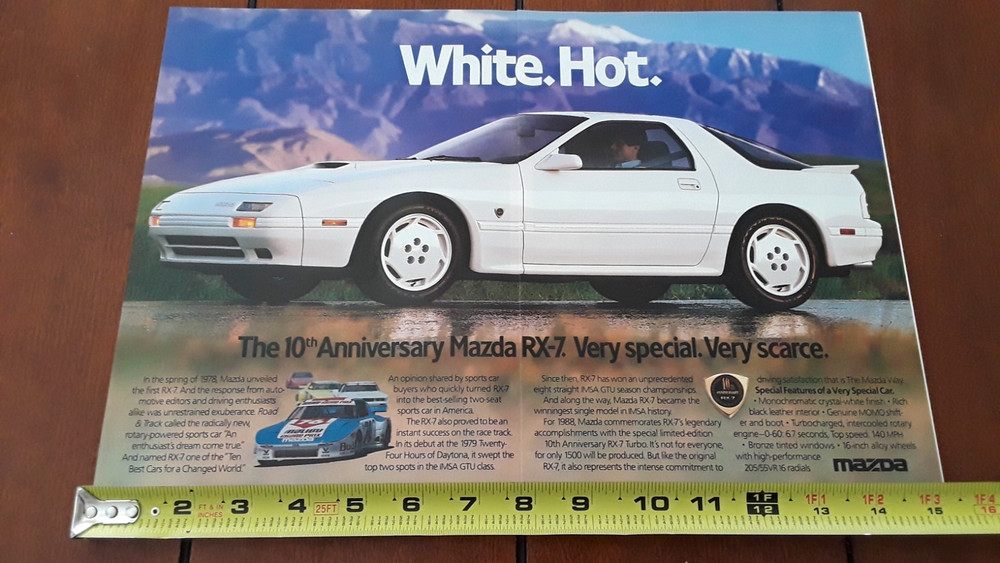 1988 MAZDA RX-7 ORIGINAL 2 PAGE AD