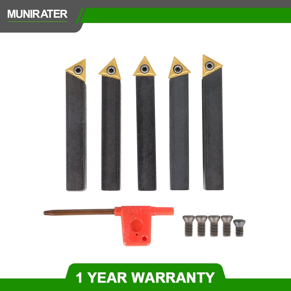 5 Pack 1/2" Indexable Turning Tool Lathe Tool Bit Carbide With Carbide Inserts