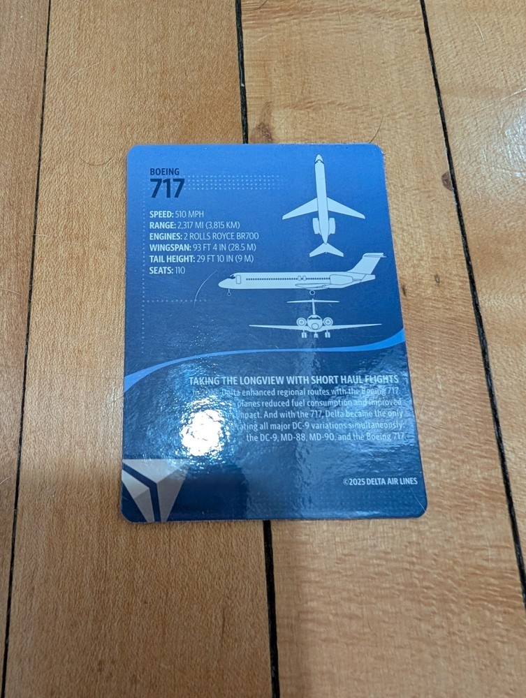 Delta Pilot Trading Card - Boeing 717