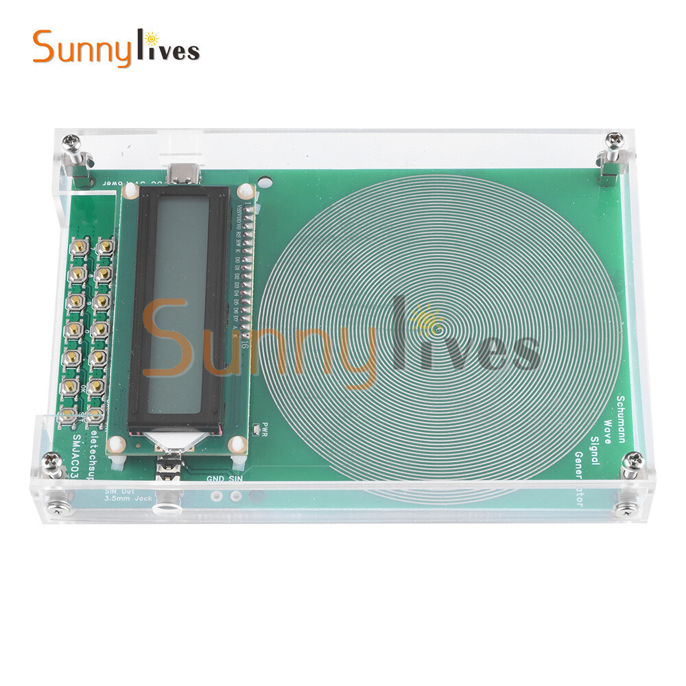 Schumann Wave Generator Pulse Sine Frequency +3.5MM Audio Output Connector +Case