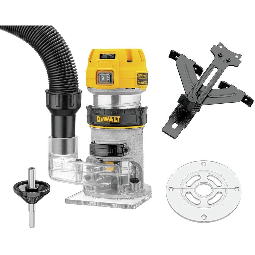 DEWALT DWP611 Compact Router – 1-1/4 HP, Variable Speed, Fixed Base, New