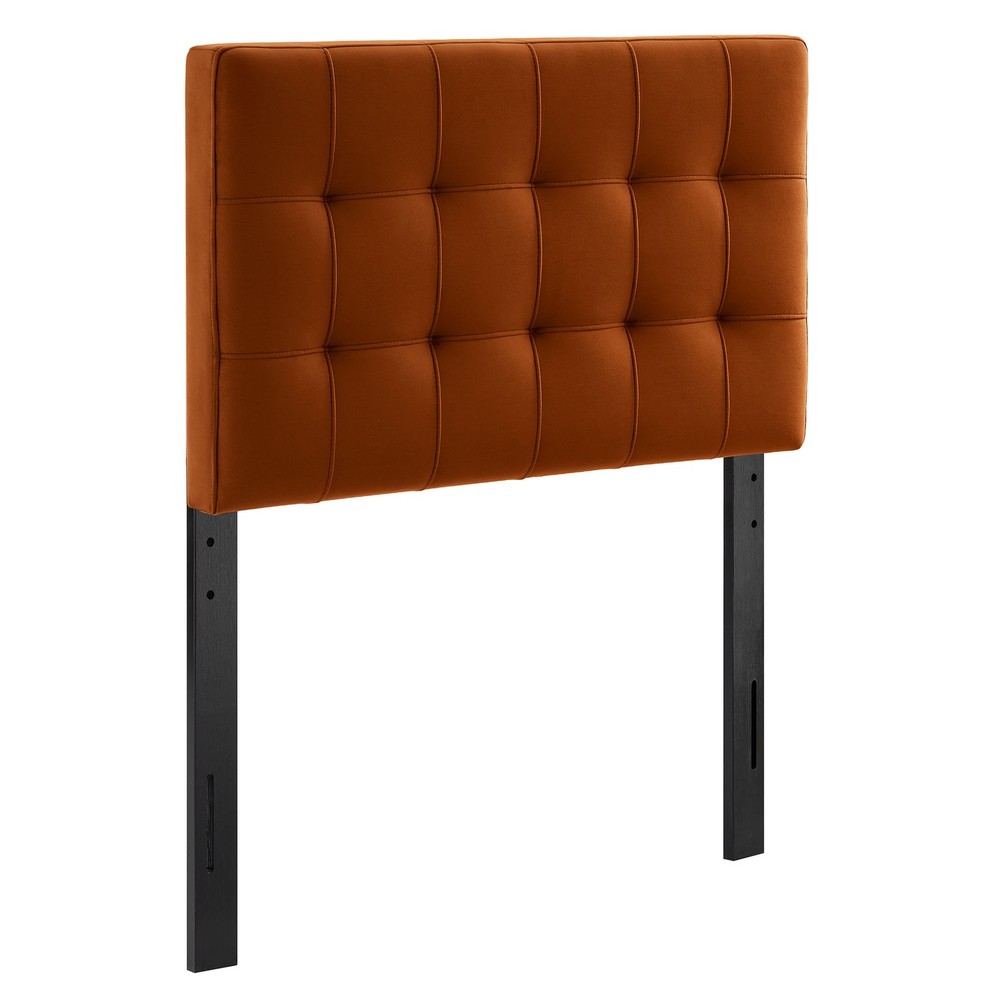 Lily Stain-Resistant Performance Velvet Twin Size Headboard in Rust