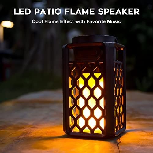 Outdoor Bluetooth Speakers, Led Flame Torch Lantern, Waterproof Wireless 2 PACK