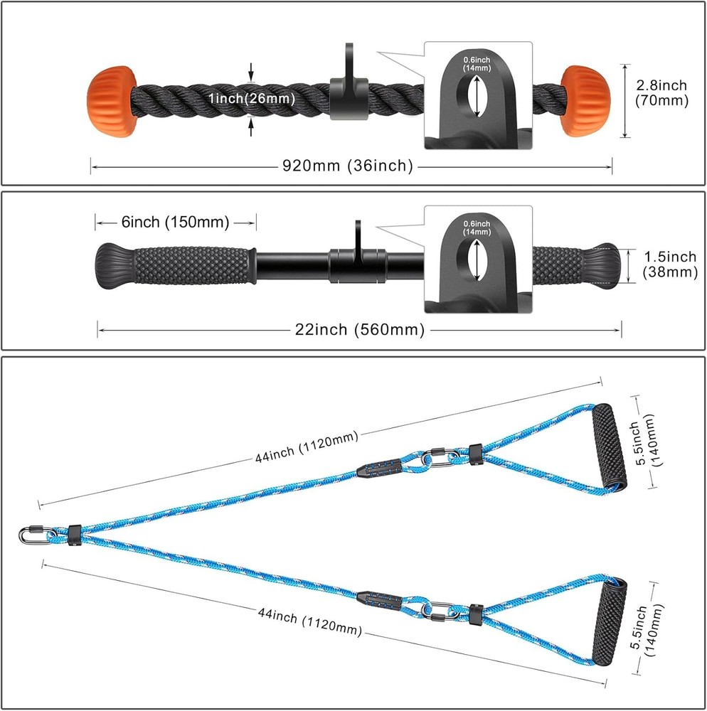 SELEWARE 48'' Heavy Duty Pull Up Bar Wall Mount Multi-function Chin up Bar with