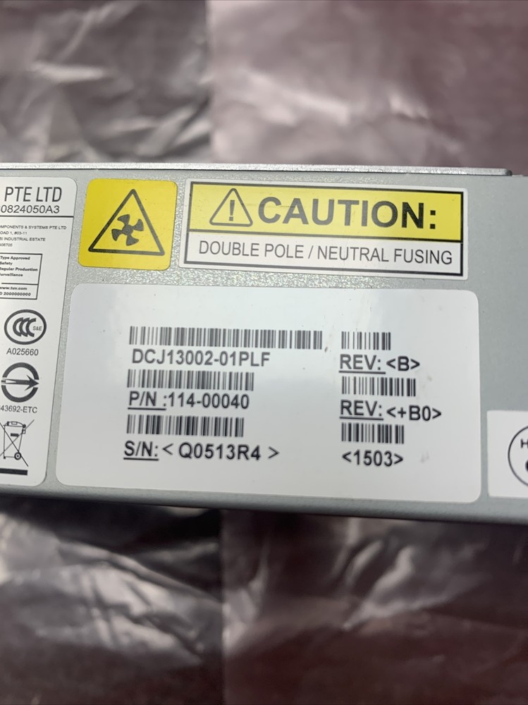 QUALITY COMPONENTS & SYSTEMS DCJ13002-01PLF POWER SUPPLY NETAPP 114-00040