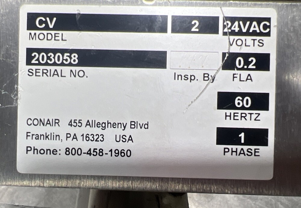 CONAIR material Hopper Isolate Receiver Model CV Used Surplus. Item ID 11