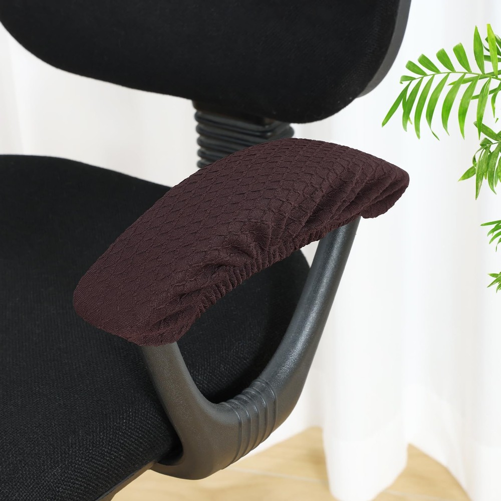 Smiry Stretch Jacquard Office Computer Chair Armrest Covers, 2PCs Removable W...