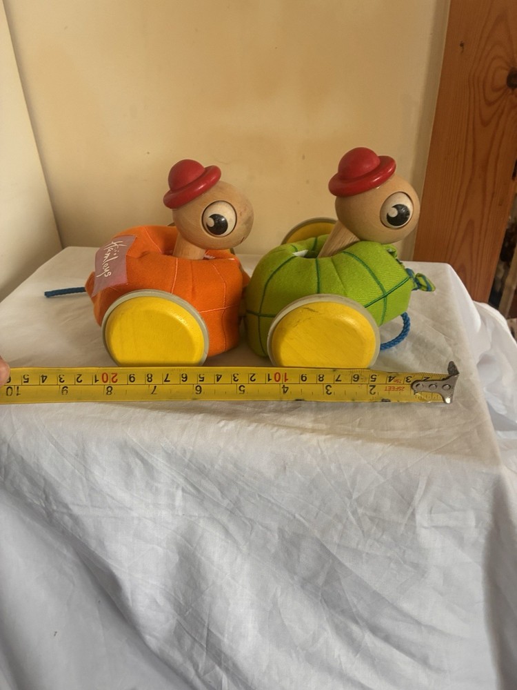 Pull Along Toy Wooden Snails hamleys Vintage