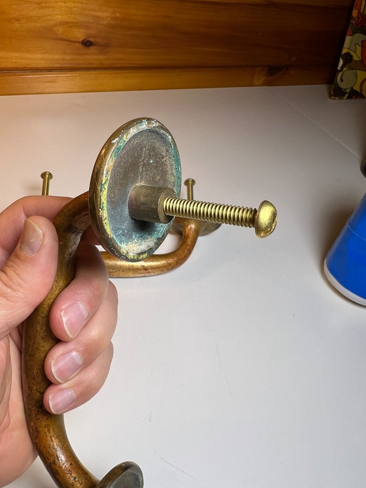 Large Heavy Duty Antique Brass Bronze Dummy Door Pull Pulls Handle Handles Set