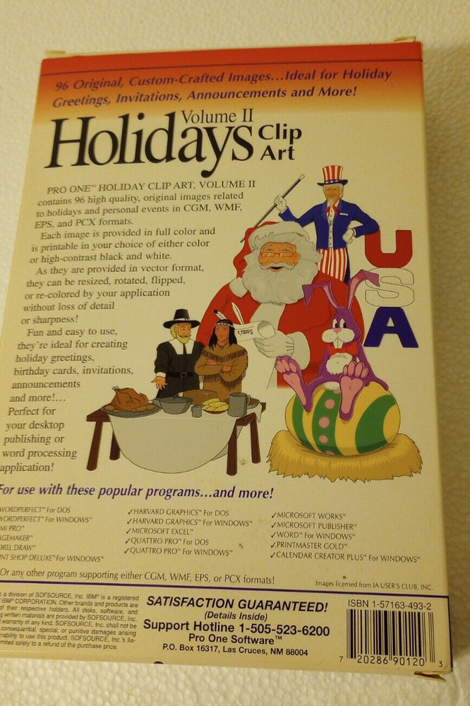 My Holiday Clipart PC Software volume II pro one cd-rom