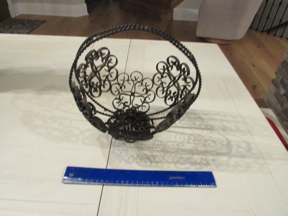Vintage Metal Basket with Handle
