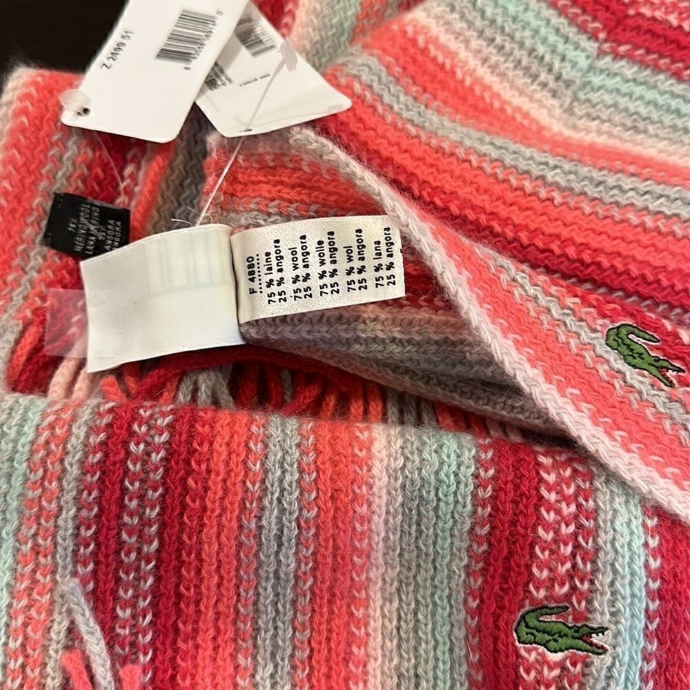 NWT Lacoste Hat & Scarf set.