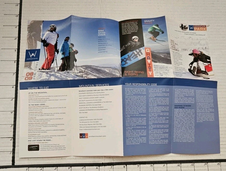 2008/09 WINDHAM SKI AREA TRAIL MAP. MINT