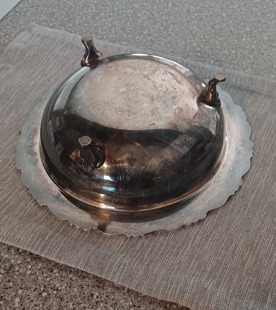 Vintage Silver Plated Serving Bowl 10in Diameter