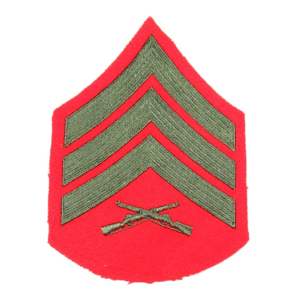 USMC Sergeant Infantry Vintage Rank Patch Embroidered Felt Sew On