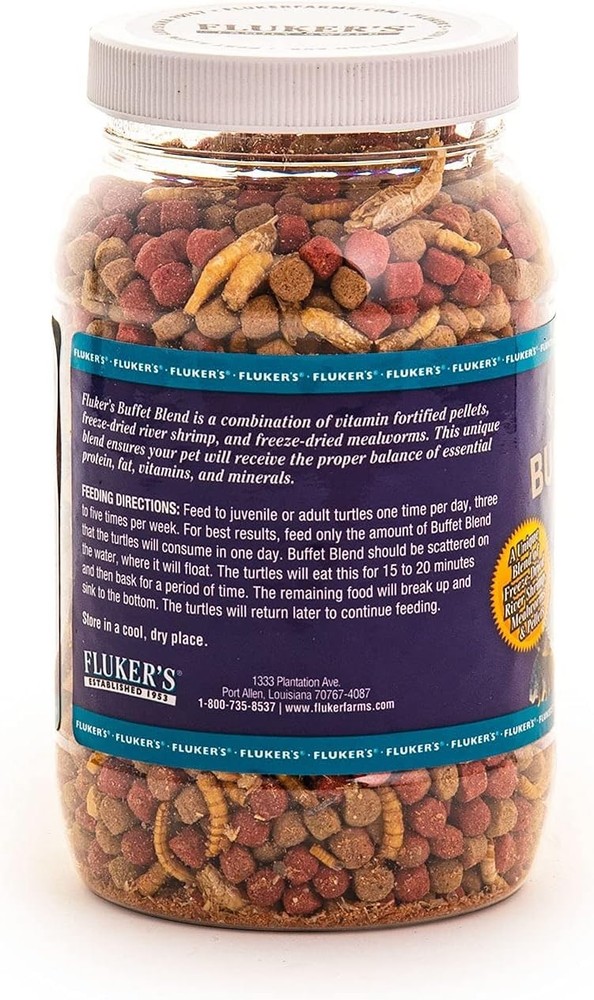 Fluker's Buffet Blend: Nutritious Aquatic Turtle Food, 7.5oz