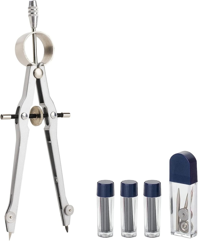 All-Metal Professional Compass - Ideal for Math, Drafting & Art Projects