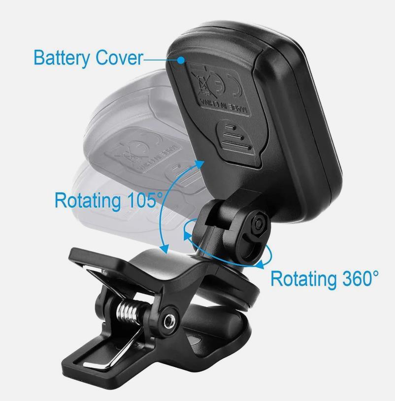 LCD Display Clip-on Guitar Tuner for String Instrument Digital Electronic Tuner