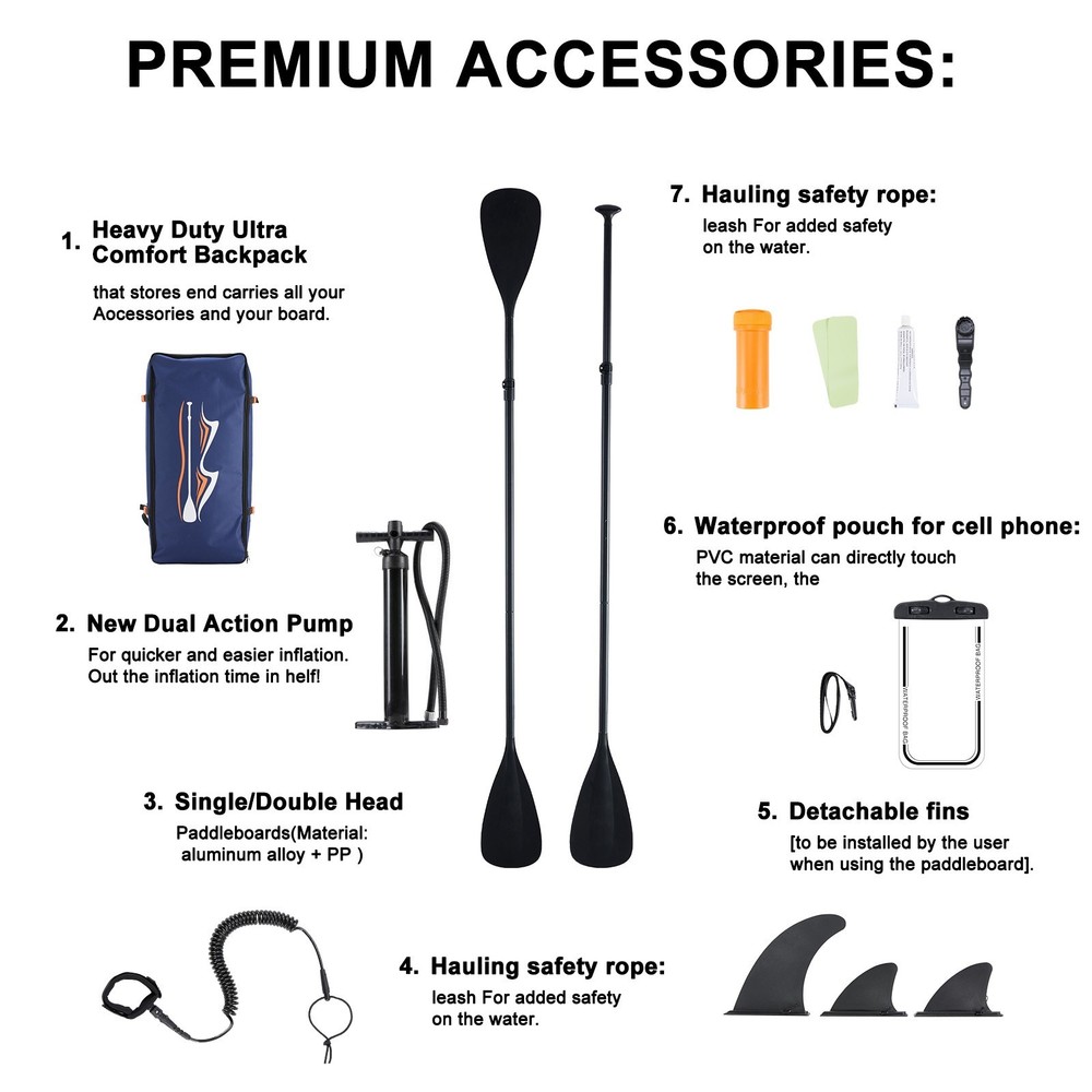 10'5" Inflatable Stand Up Paddle Board SUP w/ Accessories