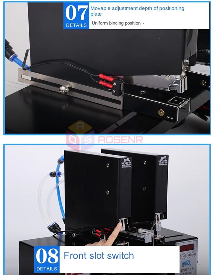 Three-head Pneumatic Stapler Pneumatic Binding Machine Automatic Binder 110V