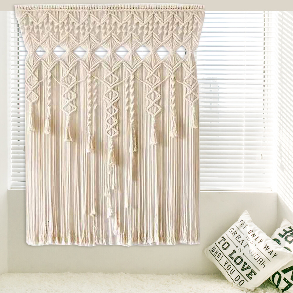 Handmade Macrame Wall Hanging Boho Home Backdrop Door Window Curtain Decor
