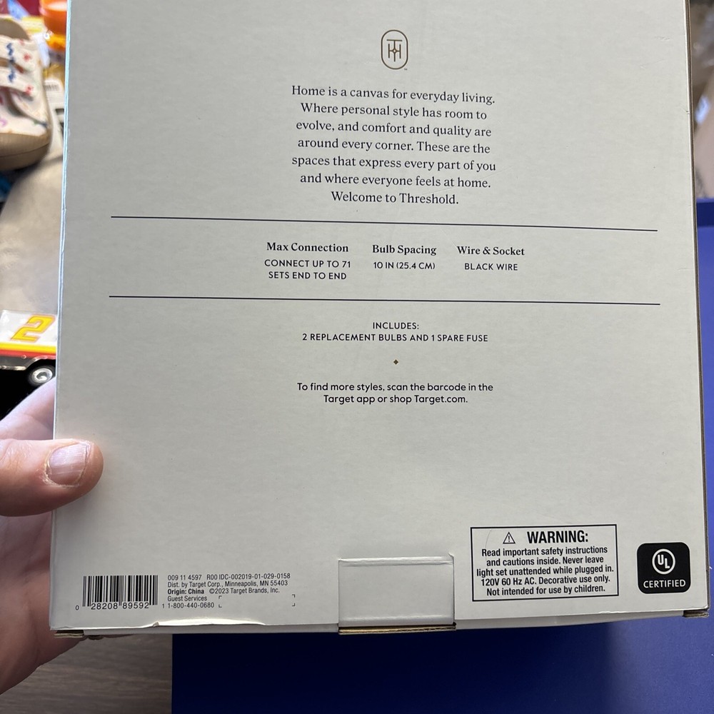 Threshold Led String Light Set 10 Light Set Listed 10/3
