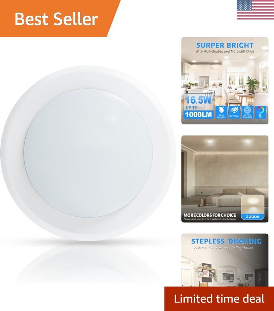 6in Dimmable LED Disk Light, Flush Mount Recessed Retrofit Ceiling Lights, 16...