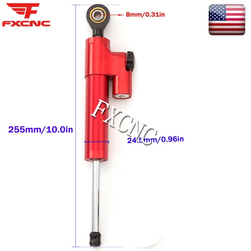 FXCNC Red Steering Damper Stabilizer & Mount Bracket Kit For Ducati Monster 696