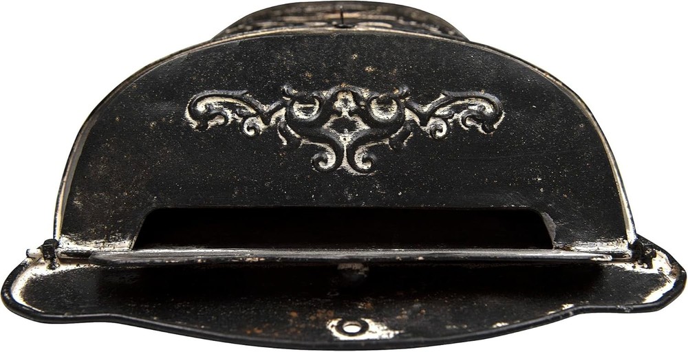 Black Embossed Tin Post Letter Box