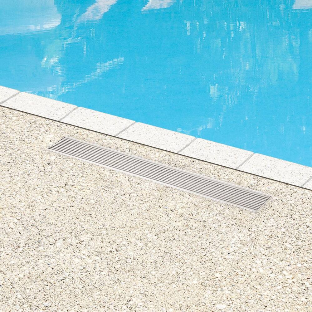 Signature Hardware Brushed Stainless Steel Rectangular Shower Drain
