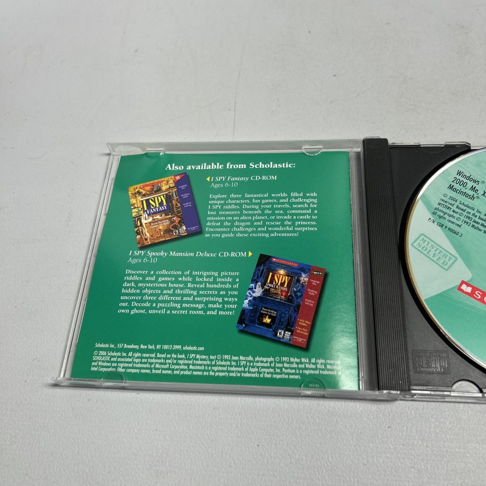 I Spy Mystery PC CD-ROM WIN/MAC 2006 Scholastic