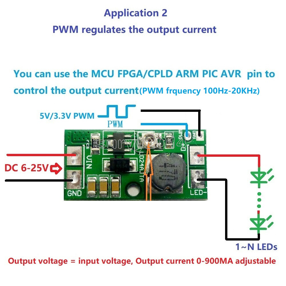 DC 6-25V 20W Adjustable LED Driver PWM Controller DC-DC Step-down Constant NEW