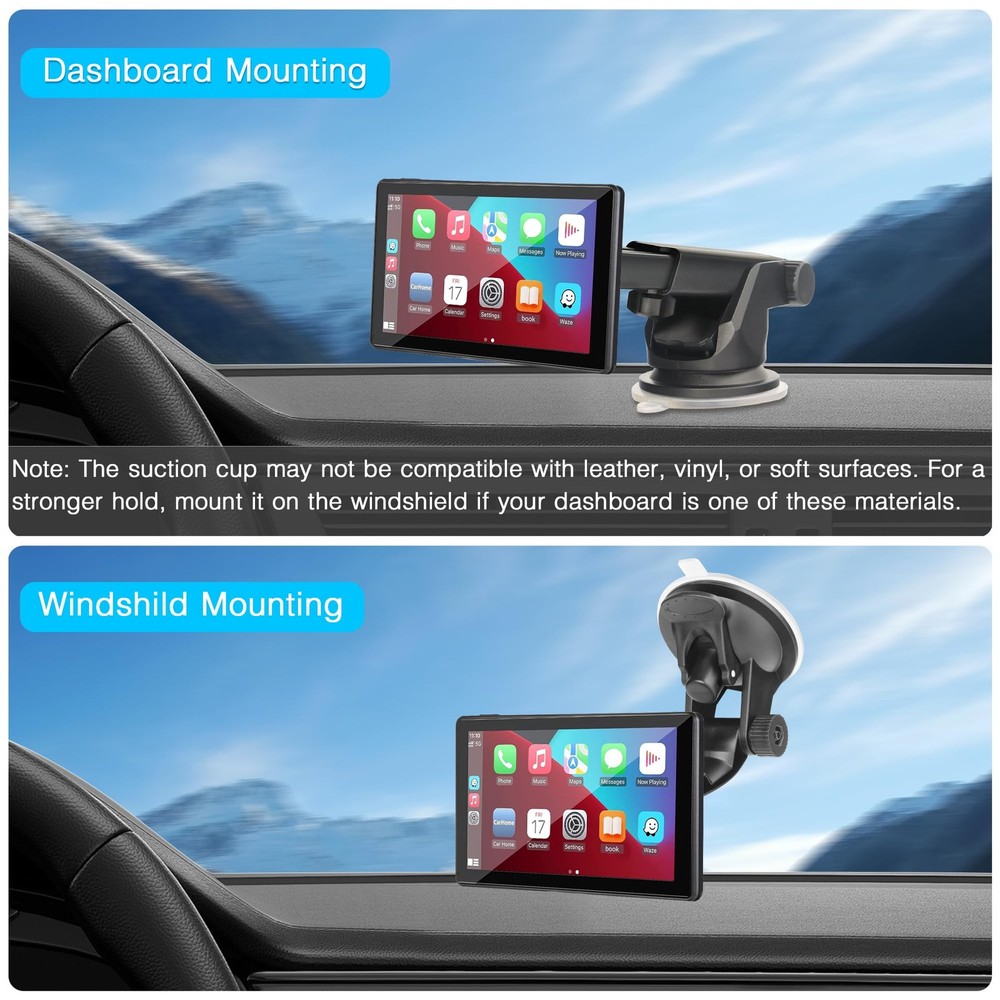 2PCS CarPlay Mount 4.3"-10" Backup Camera Android Auto Dashboard Holder